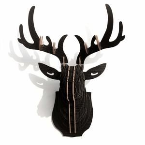 Deer Head Wall Decor Black Antlers Trophy Sculpture Diy 3d Puzzle Wall🥸